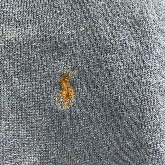 Polo Ralph Lauren Quarter Zip Pullover Sweater Men Medium Gray Navy Blue - Picture 4 of 6